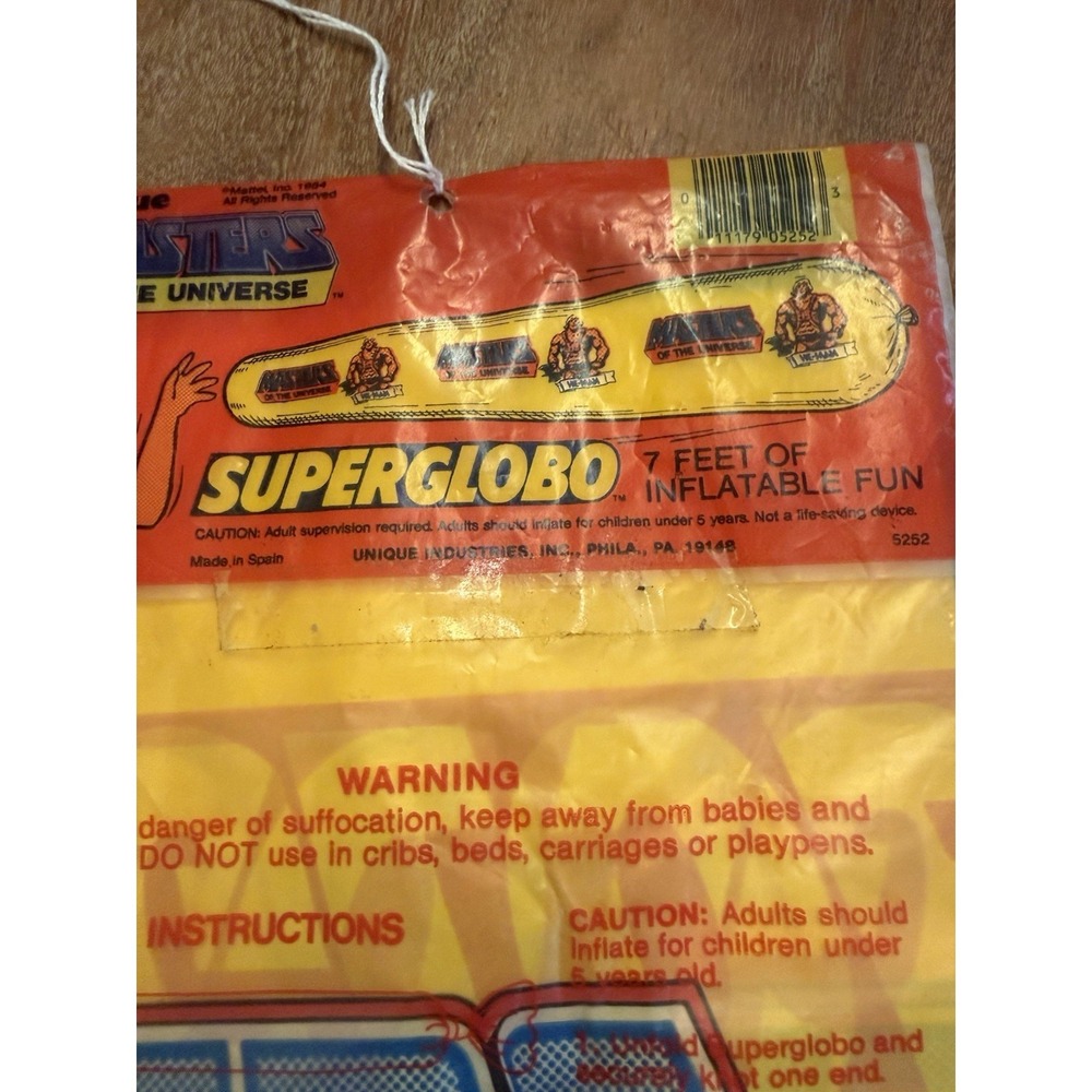 Vintage 1984 He-man Masters of the Universe Superglobo Inflatable NIP - Picture 4 of 5